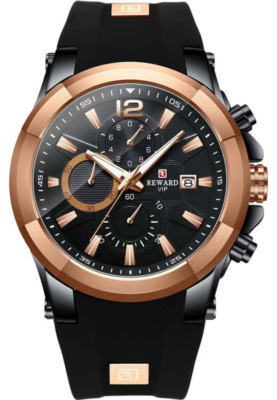 REWARD VIP Men's Luxury Quartz Chronograph Watch RD83006M – Elegant Waterproof Stainless Steel Gift for Men