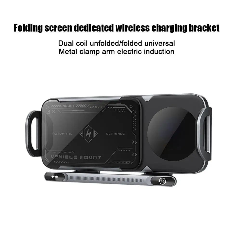For Samsung Mobile Phone Holder 360° Rotation Automatic Rotating Horizontal Screen Bracket Wireless Charging Stand ﻿