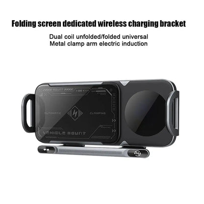 For Samsung Mobile Phone Holder 360° Rotation Automatic Rotating Horizontal Screen Bracket Wireless Charging Stand ﻿