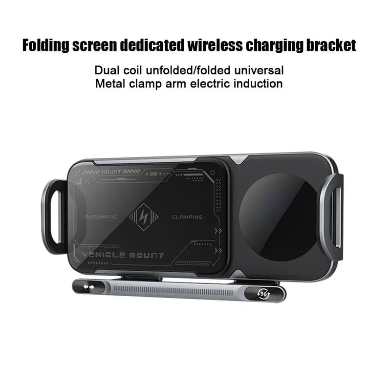 For Samsung Mobile Phone Holder 360° Rotation Automatic Rotating Horizontal Screen Bracket Wireless Charging Stand ﻿ detail view
