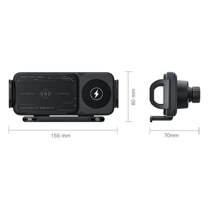 Foldable Phone Holder Car Wireless Charging Phone Mount Universal Phone Holder Intelligent Induction Electric Rotation Charger