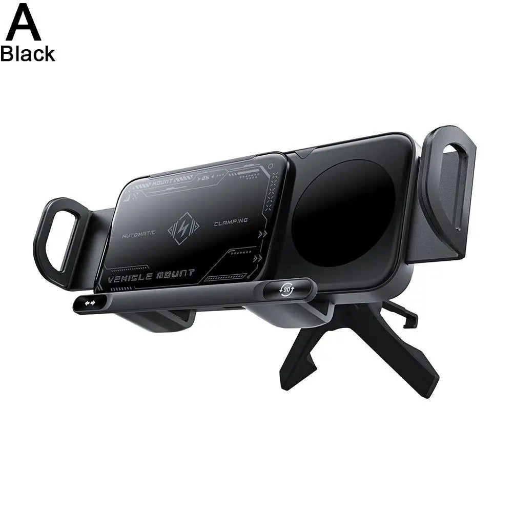 For Samsung Mobile Phone Holder 360° Rotation Automatic Rotating Horizontal Screen Bracket Wireless Charging Stand ﻿